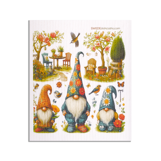 Swedish Dishcloth Gnomes with Birds